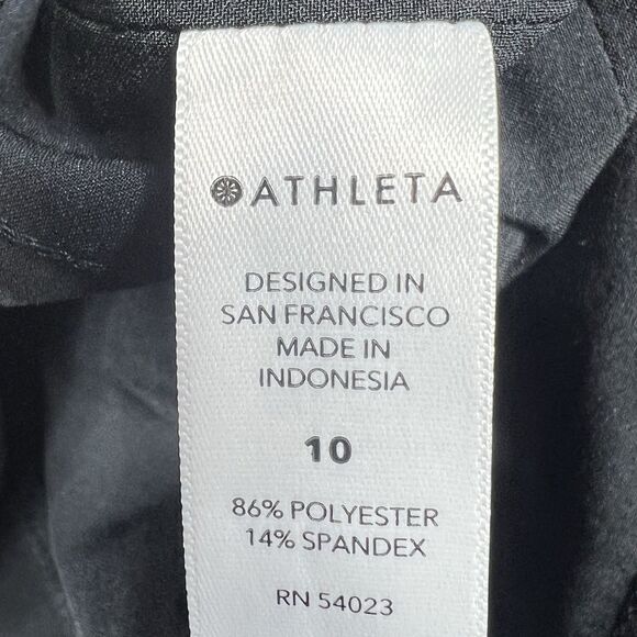 Athleta Pants Womens 10 Black Avenue Wide Leg Crop High Rise Straight Logo - Picture 10 of 12